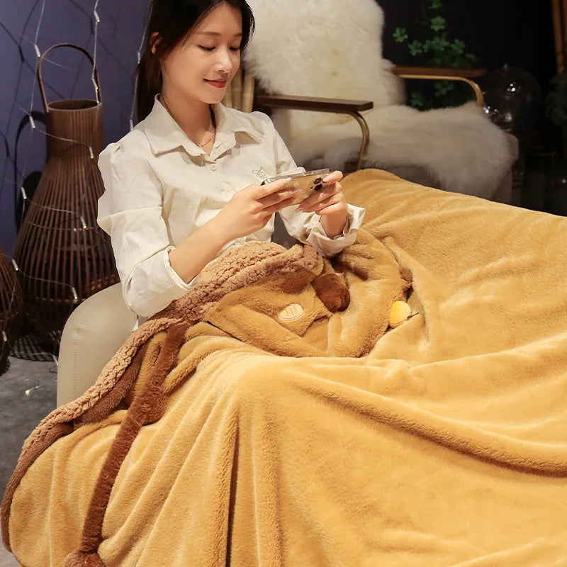 🦫🤎 COZY CAPYBARA BLANKET HOODIE