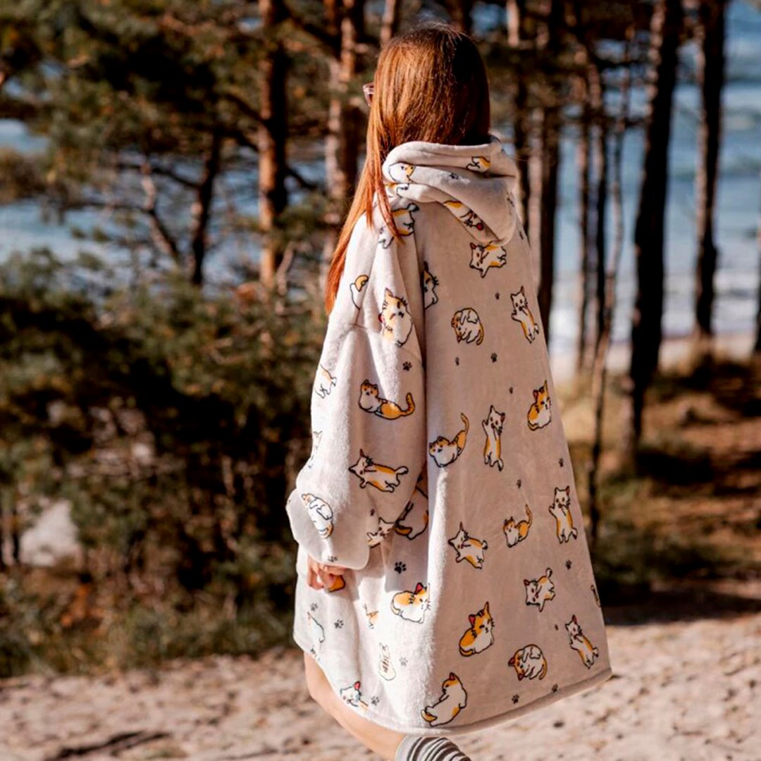 🐱🧡 GINGER CAT BLANKET HOODIE