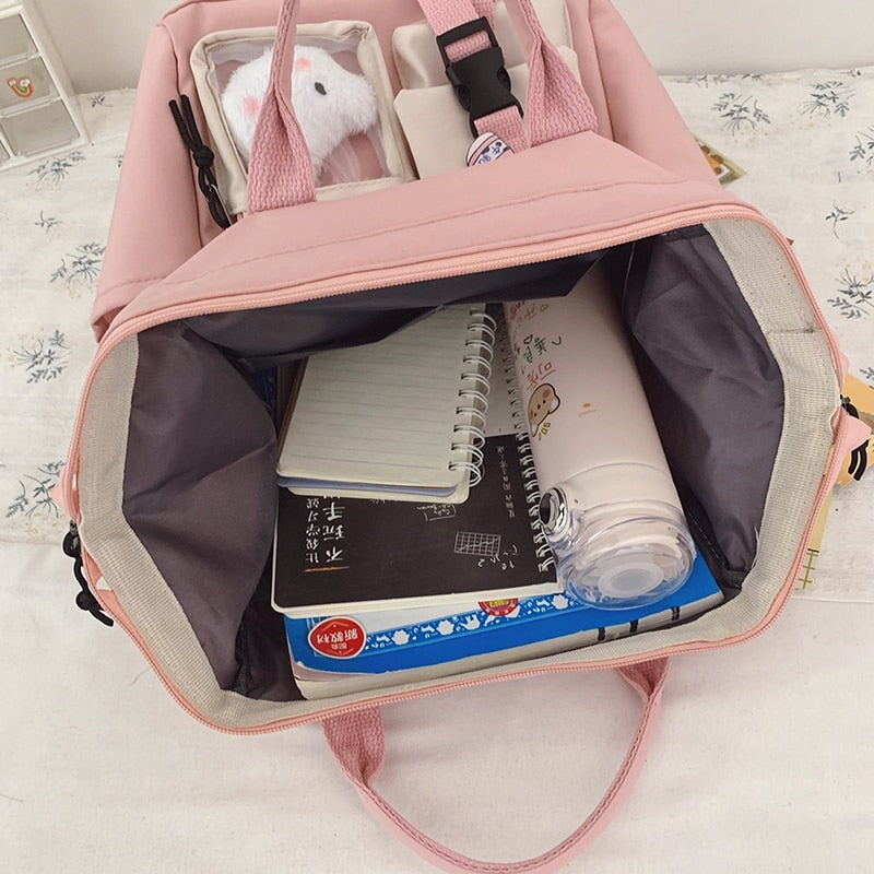Large Pastel Waterproof Backpack Handbag 🎒💗