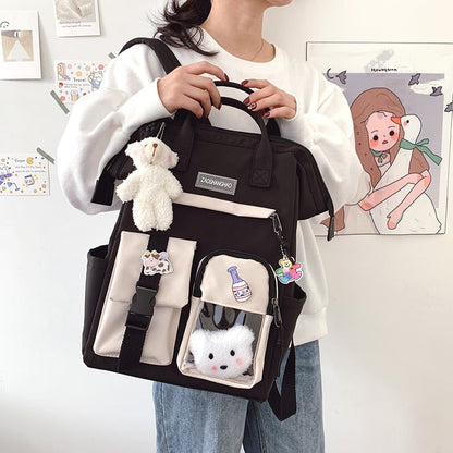 Large Pastel Waterproof Backpack Handbag 🎒💗