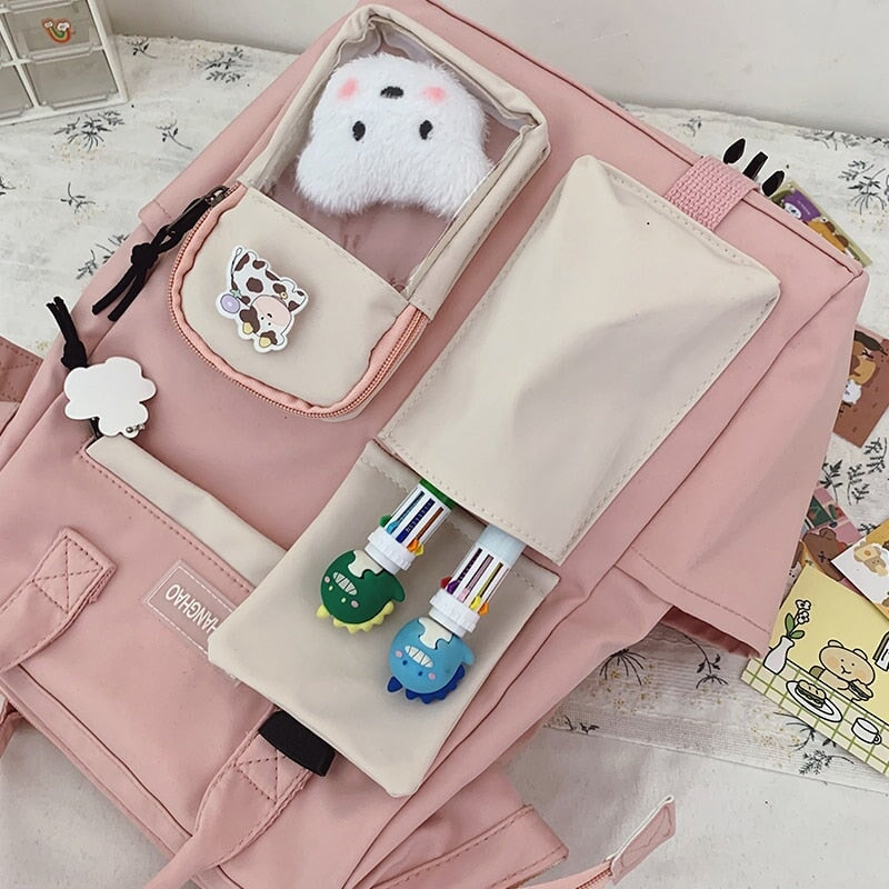 Large Pastel Waterproof Backpack Handbag 🎒💗