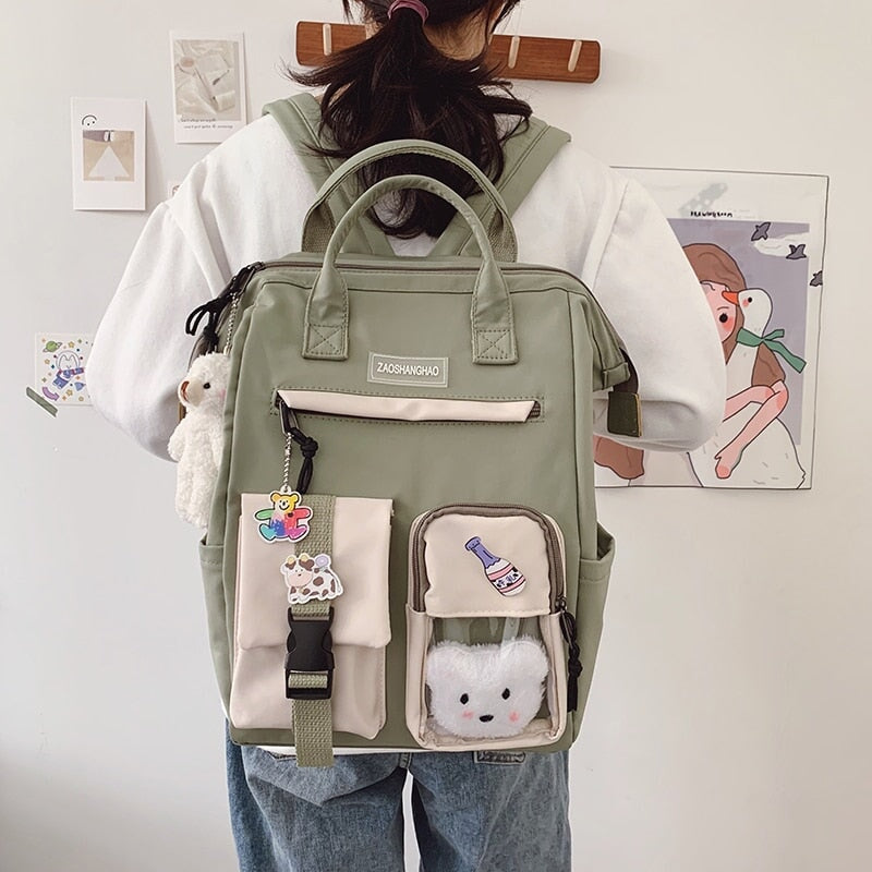 Large Pastel Waterproof Backpack Handbag 🎒💗