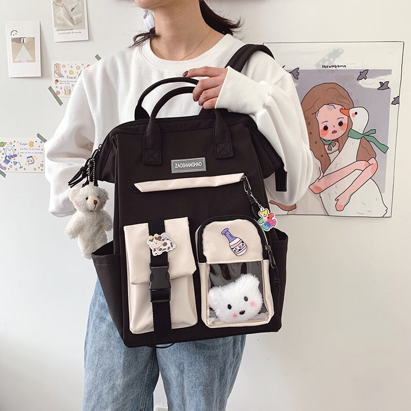 Large Pastel Waterproof Backpack Handbag 🎒💗