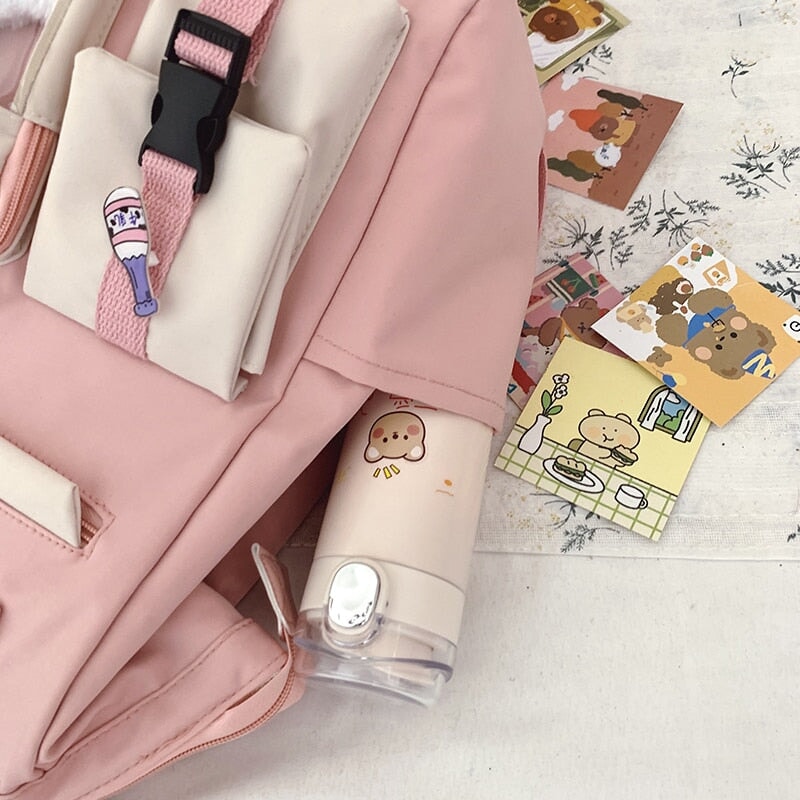Large Pastel Waterproof Backpack Handbag 🎒💗