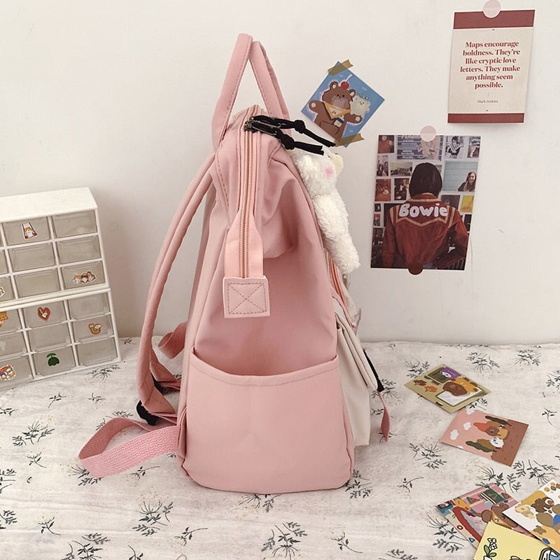 Large Pastel Waterproof Backpack Handbag 🎒💗