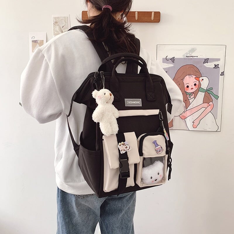 Large Pastel Waterproof Backpack Handbag 🎒💗