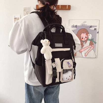 Large Pastel Waterproof Backpack Handbag 🎒💗