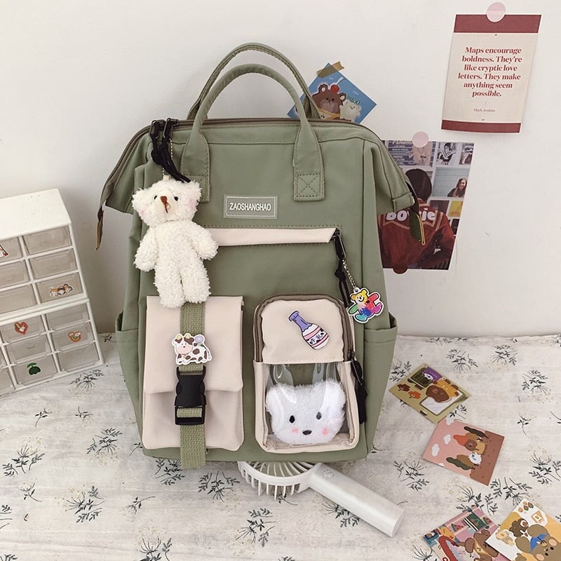 Large Pastel Waterproof Backpack Handbag 🎒💗