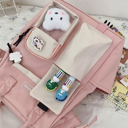 Large Pastel Waterproof Backpack Handbag 🎒💗