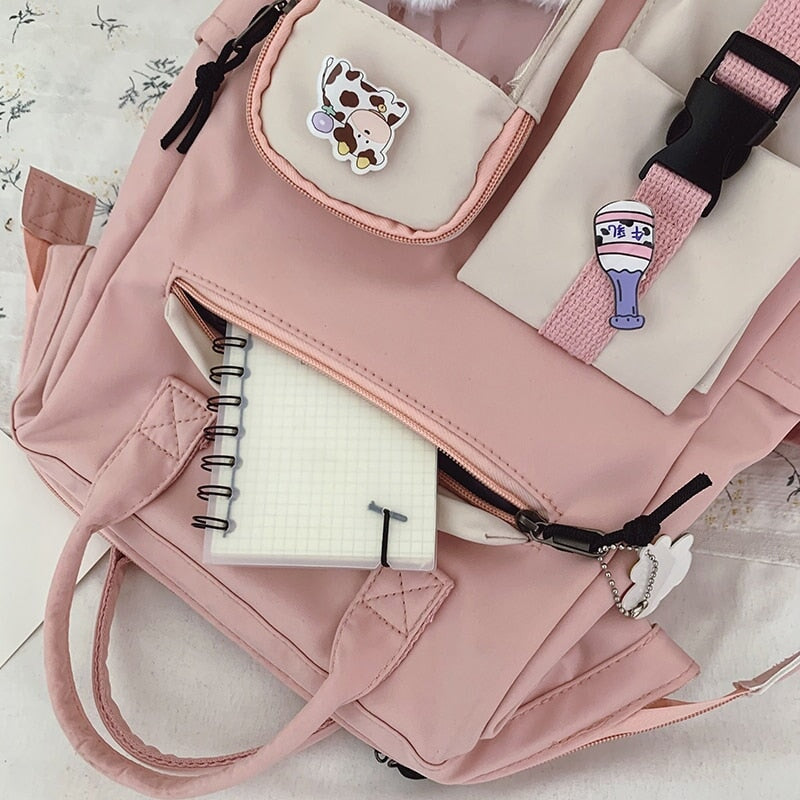 Large Pastel Waterproof Backpack Handbag 🎒💗
