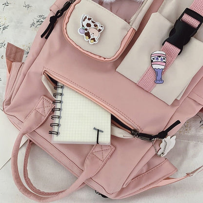 Large Pastel Waterproof Backpack Handbag 🎒💗