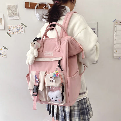 Large Pastel Waterproof Backpack Handbag 🎒💗