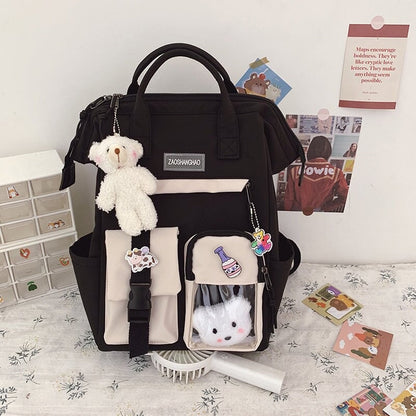 Large Pastel Waterproof Backpack Handbag 🎒💗