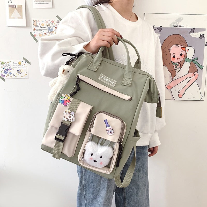 Large Pastel Waterproof Backpack Handbag 🎒💗