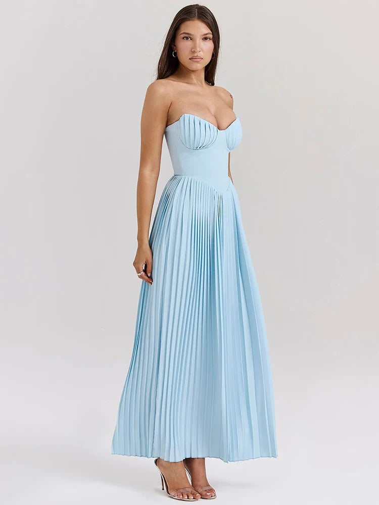 VEONA | Strapless Geplooide Jurk