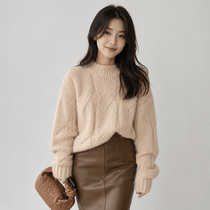 🤎 CHUNKY TWIST VINTAGE KNIT SWEATER