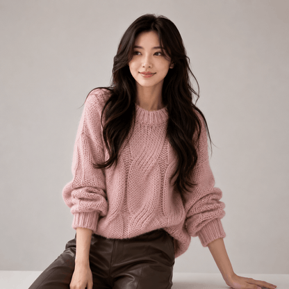 🤎 CHUNKY TWIST VINTAGE KNIT SWEATER