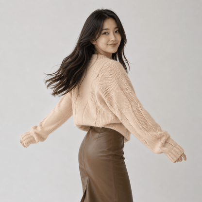 🤎 CHUNKY TWIST VINTAGE KNIT SWEATER