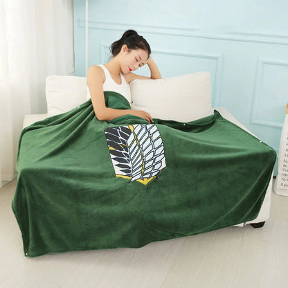 ⚔️💚 ATTACK ON TITAN HOODIE BLANKET