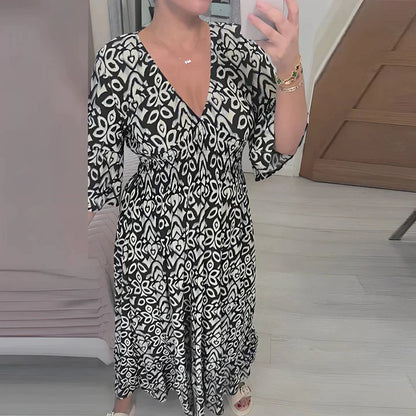 CLAIRELIA | Boho Chic V-hals Jurk