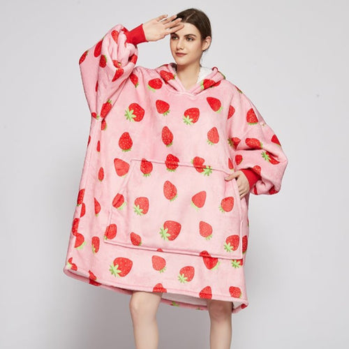 🍓🩷 STRAWBERRY BLANKET HOODIE