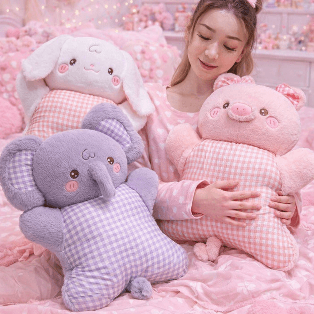 🐘🐰 PASTEL ANIMAL CUDDLE CUSHION