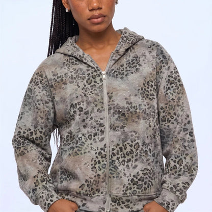 Leo Rhinestone Zip Up ⭐