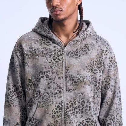 Leo Rhinestone Zip Up ⭐