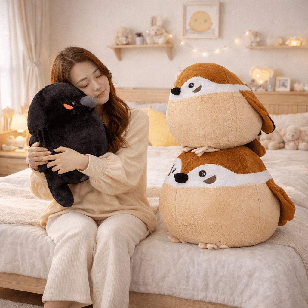 🐦🖤 ROUND CHONKY BIRD PLUSHIES