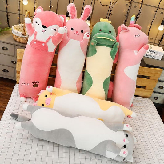 🐻💖 LONG SNUGGLES ANIMAL BODY PILLOW PLUSH