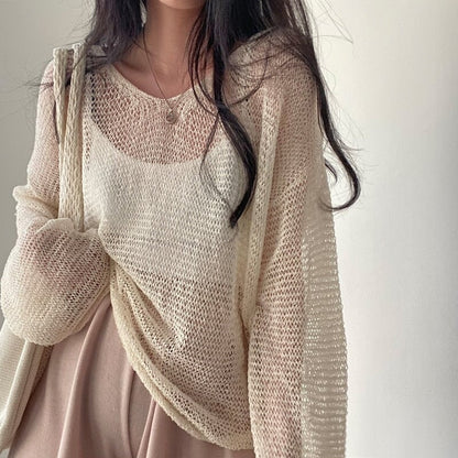 ✨ PASTEL NET KNIT SWEATER