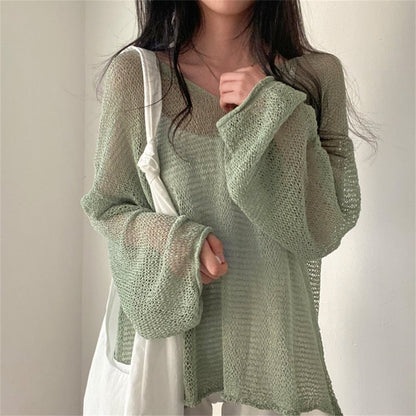 ✨ PASTEL NET KNIT SWEATER