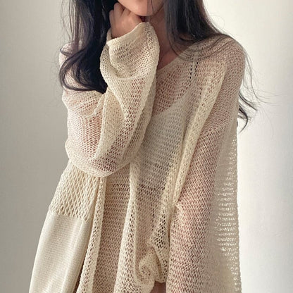 ✨ PASTEL NET KNIT SWEATER