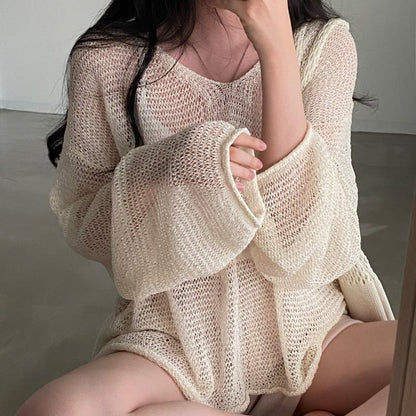 ✨ PASTEL NET KNIT SWEATER