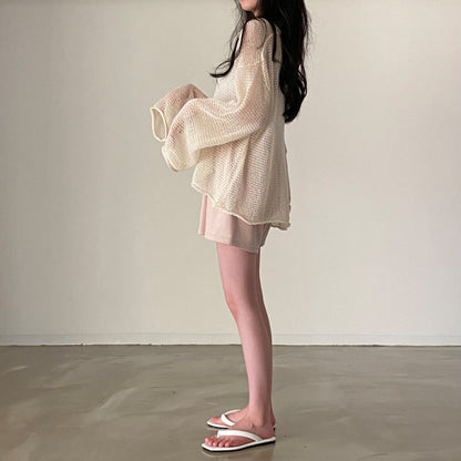✨ PASTEL NET KNIT SWEATER