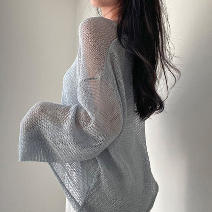 ✨ PASTEL NET KNIT SWEATER