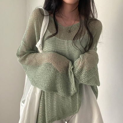 ✨ PASTEL NET KNIT SWEATER