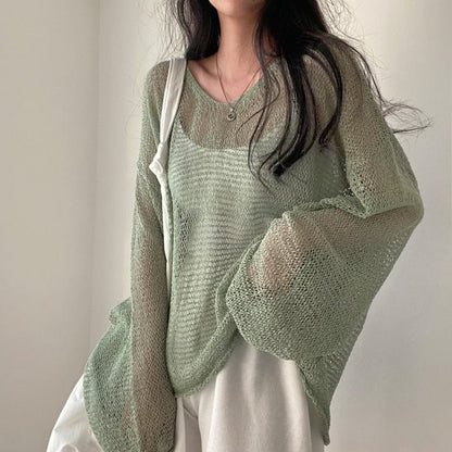 ✨ PASTEL NET KNIT SWEATER