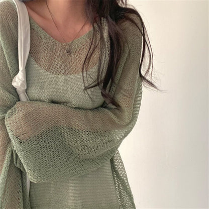 ✨ PASTEL NET KNIT SWEATER