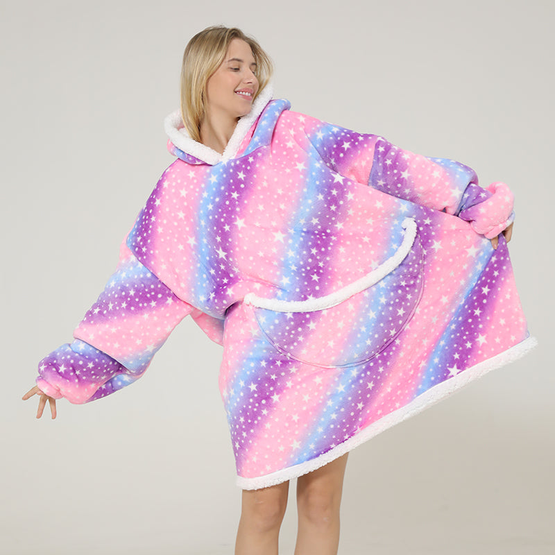 Rainbow Oversized Blanket Hoodie 🌈