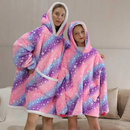 Rainbow Oversized Blanket Hoodie 🌈