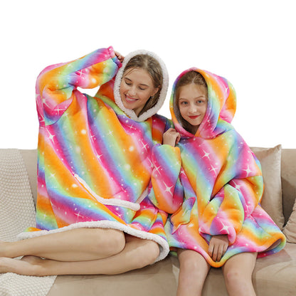 Rainbow Oversized Blanket Hoodie 🌈