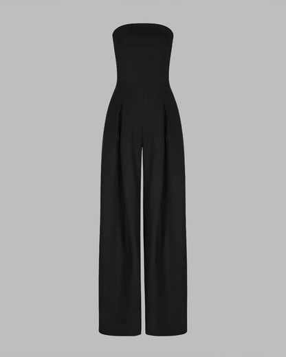 LIORA | Strapless Jumpsuit met Wijde Pijpen